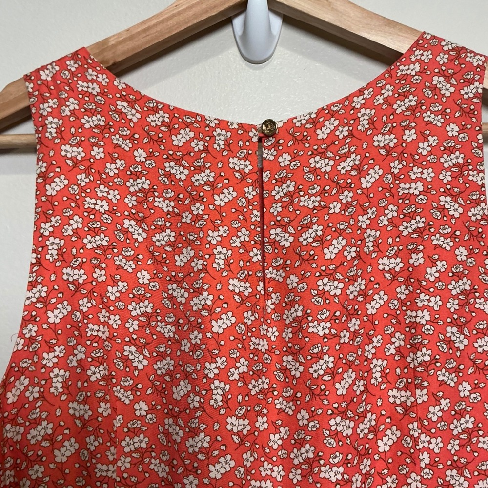 Juicy Couture Y2K Silk Dress Fit & Flare 4 Coral Ditsy Floral - Picture 5 of 7